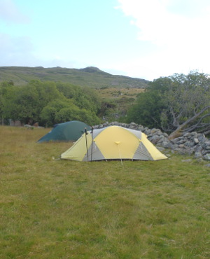 A couple of tents in a field